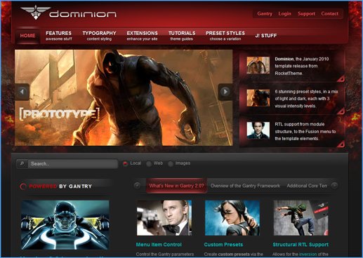 Dominion January 2010 Joomla Template